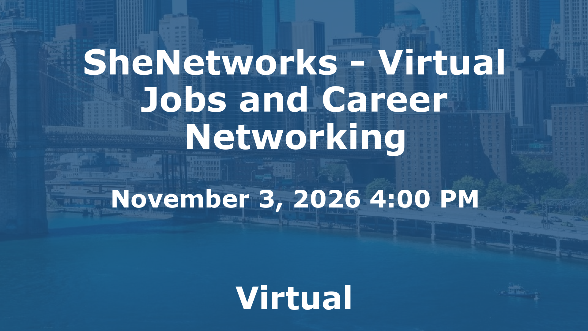SheNetworks - Virtual Jobs and Career Networking event image